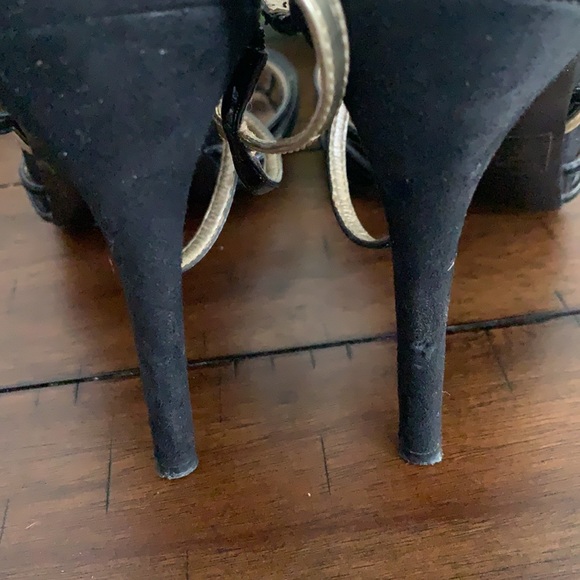 Sam Edelman Womens Harlette Stappy High Heels Gold and Black 7.5 - Picture 3 of 4